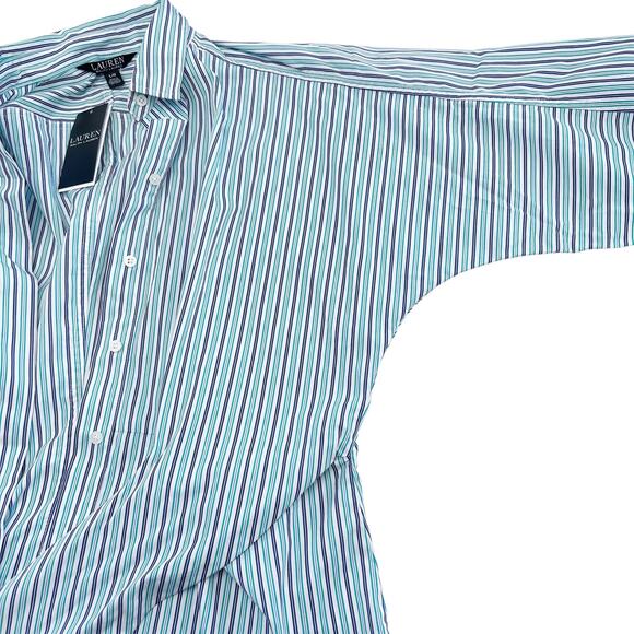 Lauren Ralph Lauren Striped Button-Up Shirt with Waist Tie Size Large - Picture 4 of 16